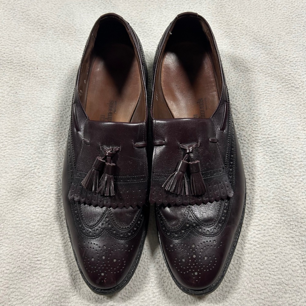 Allen Edmonds Arlington Loafers Mens 13 C Burgundy Leather Kiltie Tassel Wingtip